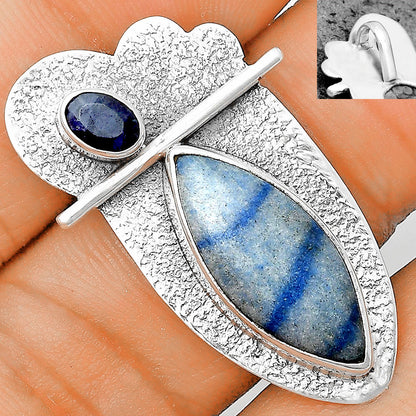 Dumortierite Quartz & Lapis Lazuli Pendant P-1338 SDP136095