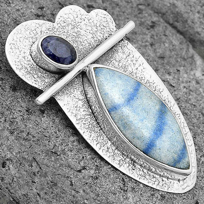 Dumortierite Quartz & Lapis Lazuli Pendant P-1338 SDP136095