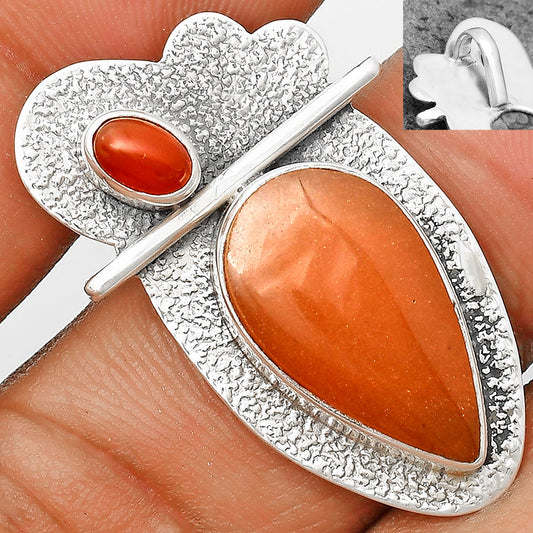 Natural Orange Aventurine & Carnelian Pendant P-1338 SDP136097
