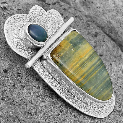 Natural Blue Aragonite & Ethiopian Opal Pendant P-1338 SDP136109