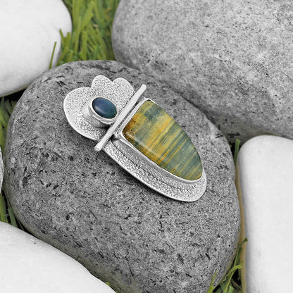 Natural Blue Aragonite & Ethiopian Opal Pendant P-1338 SDP136109