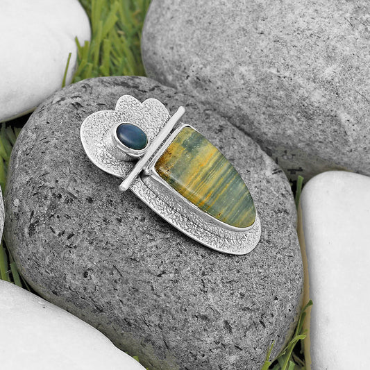 Natural Blue Aragonite & Ethiopian Opal Pendant P-1338 SDP136109