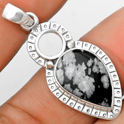 Natural Snow Flake Obsidian Pendant P-1605 SDP136147