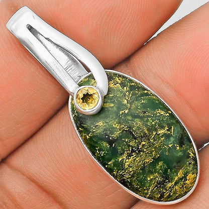 Natural Green Fuchsite & Citrine Pendant P-1606 SDP136184