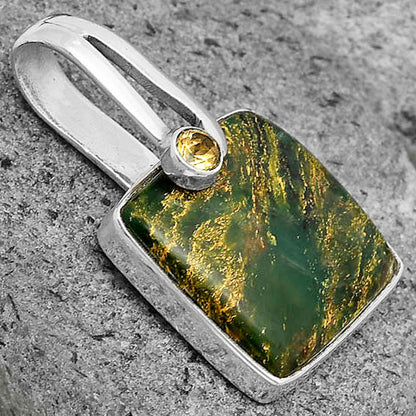 Natural Green Fuchsite & Citrine Pendant P-1606 SDP136188