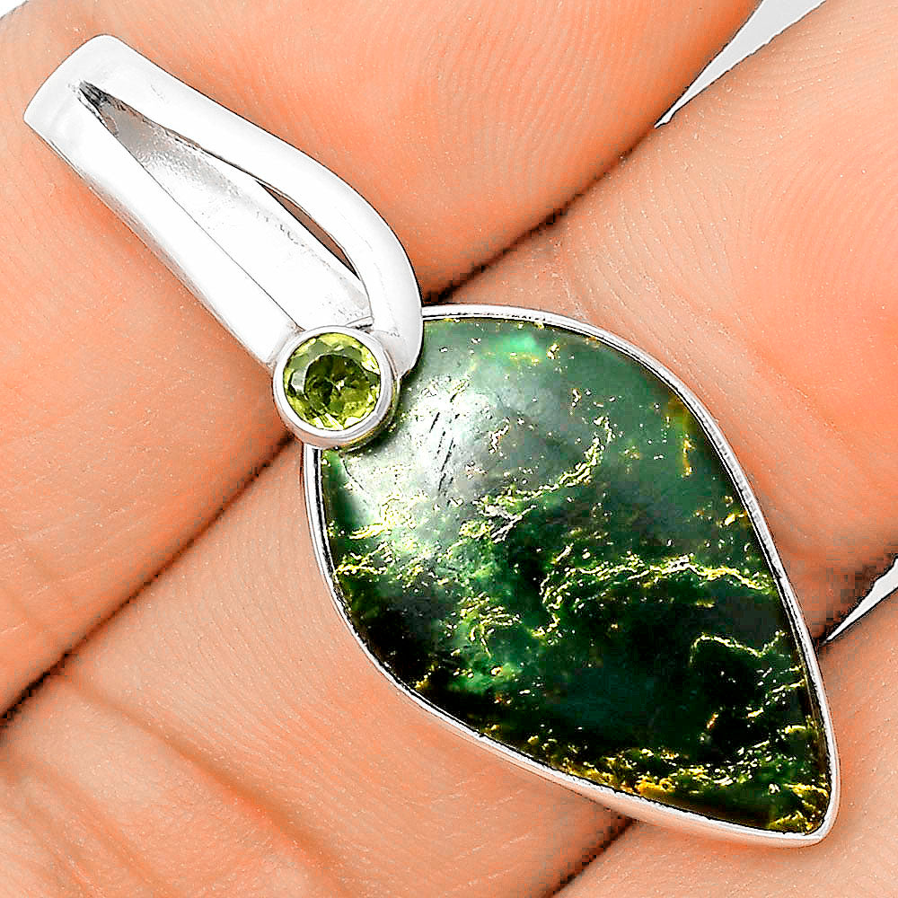 Natural Green Fuchsite & Citrine Pendant P-1606 SDP136190