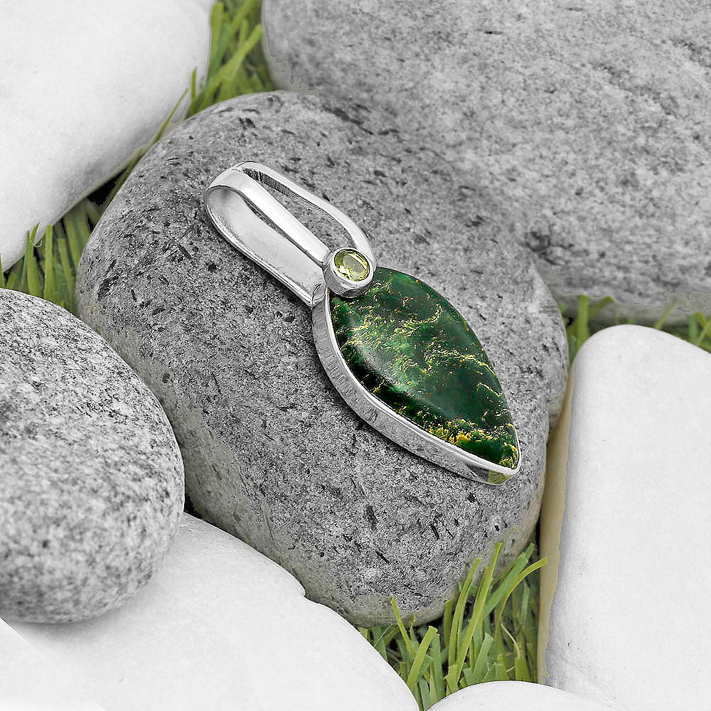 Natural Green Fuchsite & Citrine Pendant P-1606 SDP136190