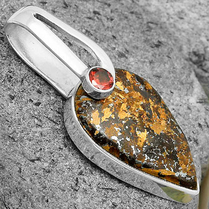 Natural Bronzite & Garnet Pendant P-1606 SDP136194