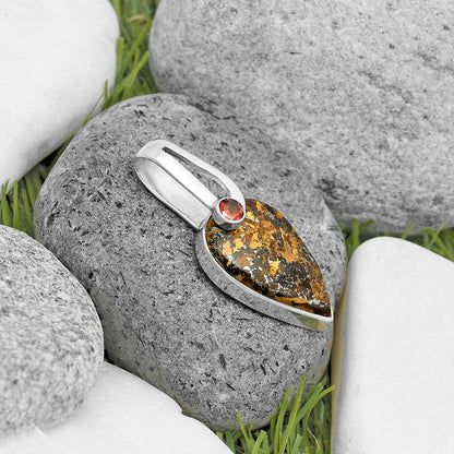 Natural Bronzite & Garnet Pendant P-1606 SDP136194
