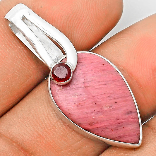 Natural Pink Tulip Quartz & Garnet Pendant P-1606 SDP136195