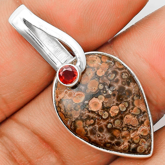 Natural Poppy Jasper & Garnet Pendant P-1606 SDP136202