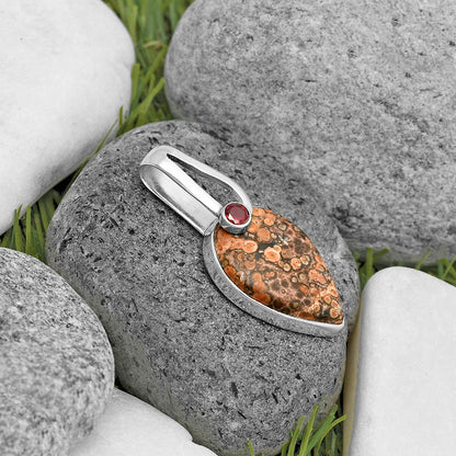 Natural Poppy Jasper & Garnet Pendant P-1606 SDP136202