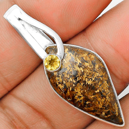 Natural Bronzite & Citrine Pendant P-1606 SDP136203