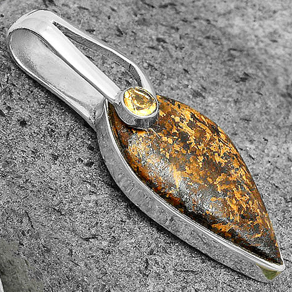 Natural Bronzite & Citrine Pendant P-1606 SDP136203