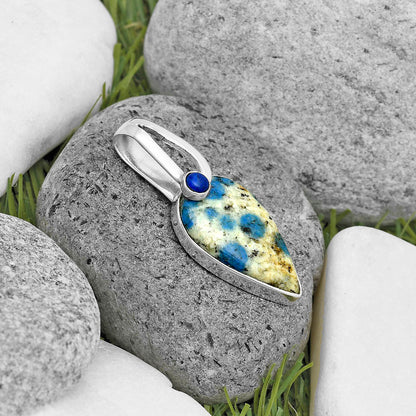 K2 Blue - Azurite In Quartz & Lapis Lazuli Pendant P-1606 SDP136205
