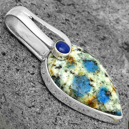 K2 Blue - Azurite In Quartz & Lapis Lazuli Pendant P-1606 SDP136206
