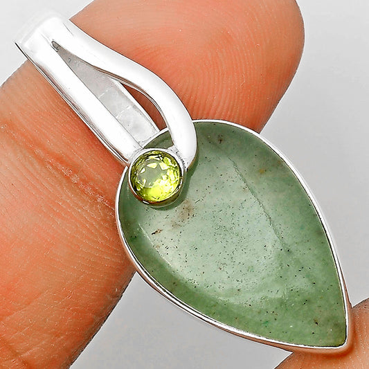Natural Green Aventurine & Peridot Pendant P-1606 SDP136209