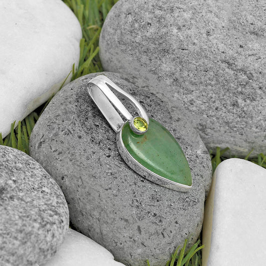 Natural Green Aventurine & Peridot Pendant P-1606 SDP136209