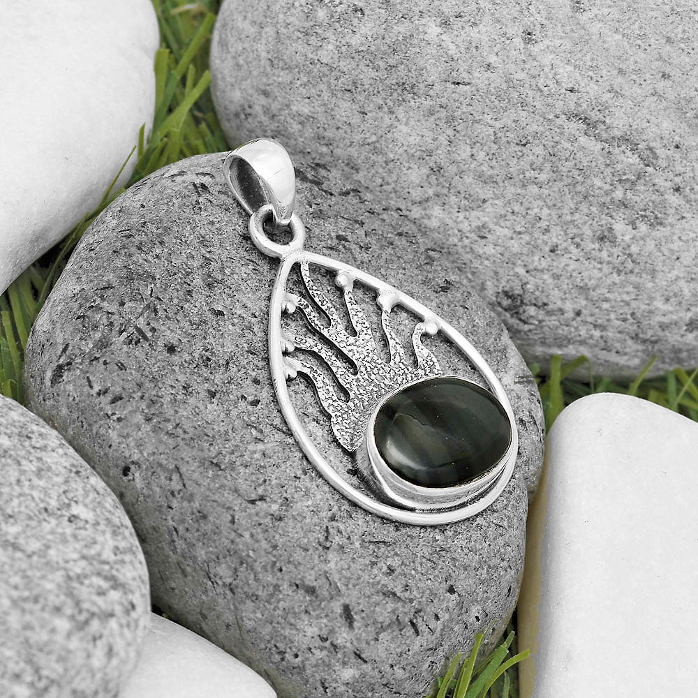 Natural Black Lace Obsidian Pendant P-1209 SDP136210