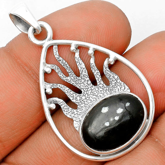 Natural Snow Flake Obsidian Pendant P-1209 SDP136216
