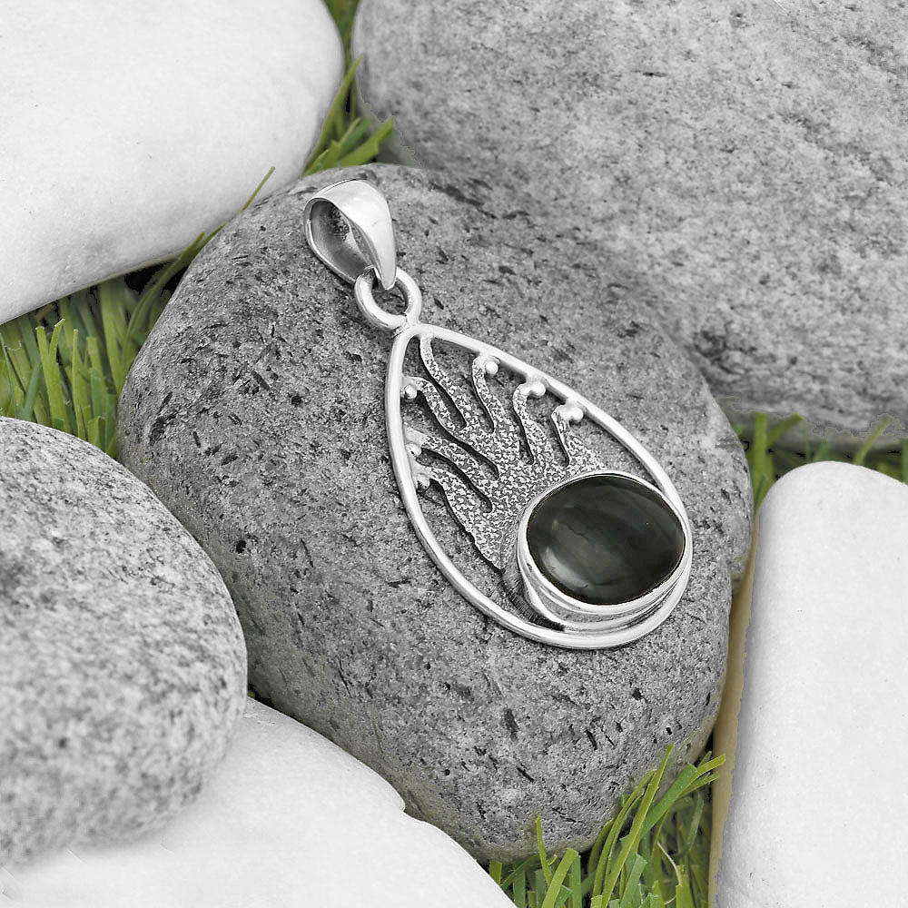 Natural Black Lace Obsidian Pendant P-1209 SDP136219
