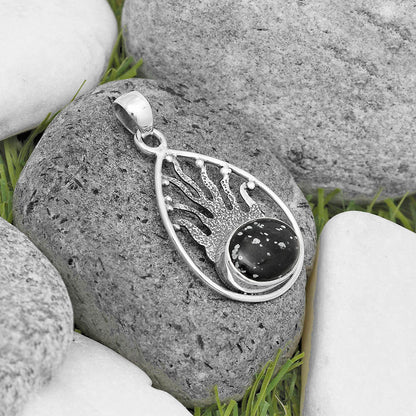 Natural Snow Flake Obsidian Pendant P-1209 SDP136226
