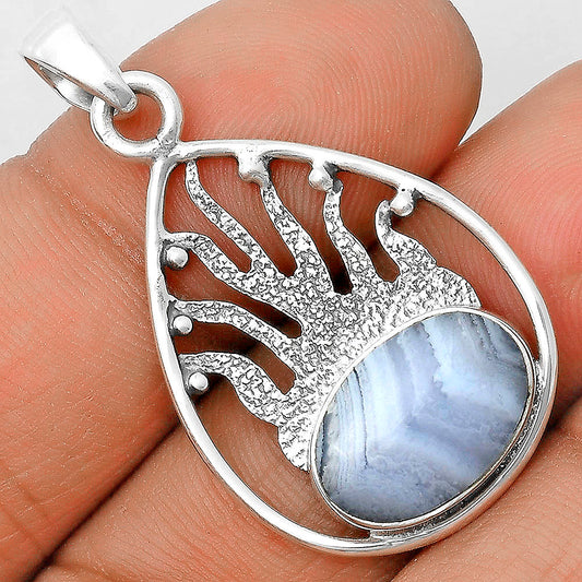 Natural Blue Lace Agate South Africa Pendant P-1209 SDP136237