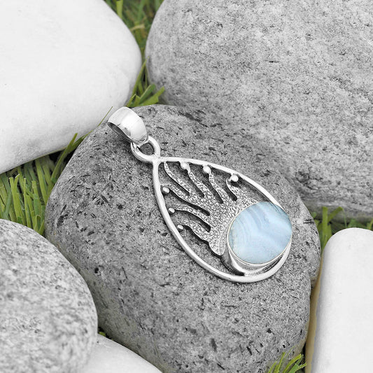 Natural Blue Lace Agate South Africa Pendant P-1209 SDP136237