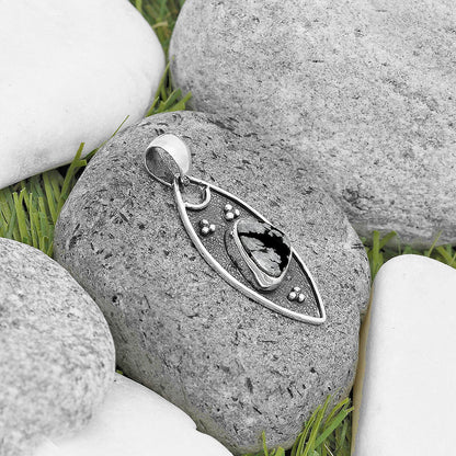 Natural Snow Flake Obsidian Pendant P-1524 SDP136251