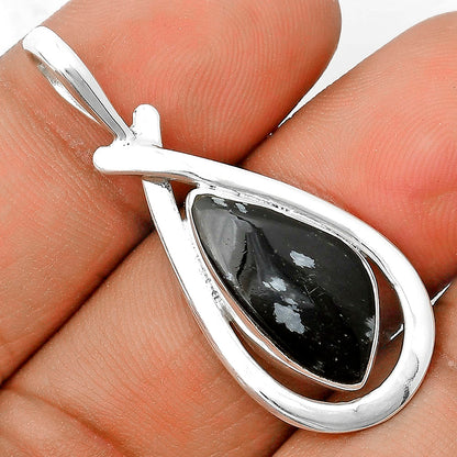 Natural Snow Flake Obsidian Pendant P-1314 SDP136259