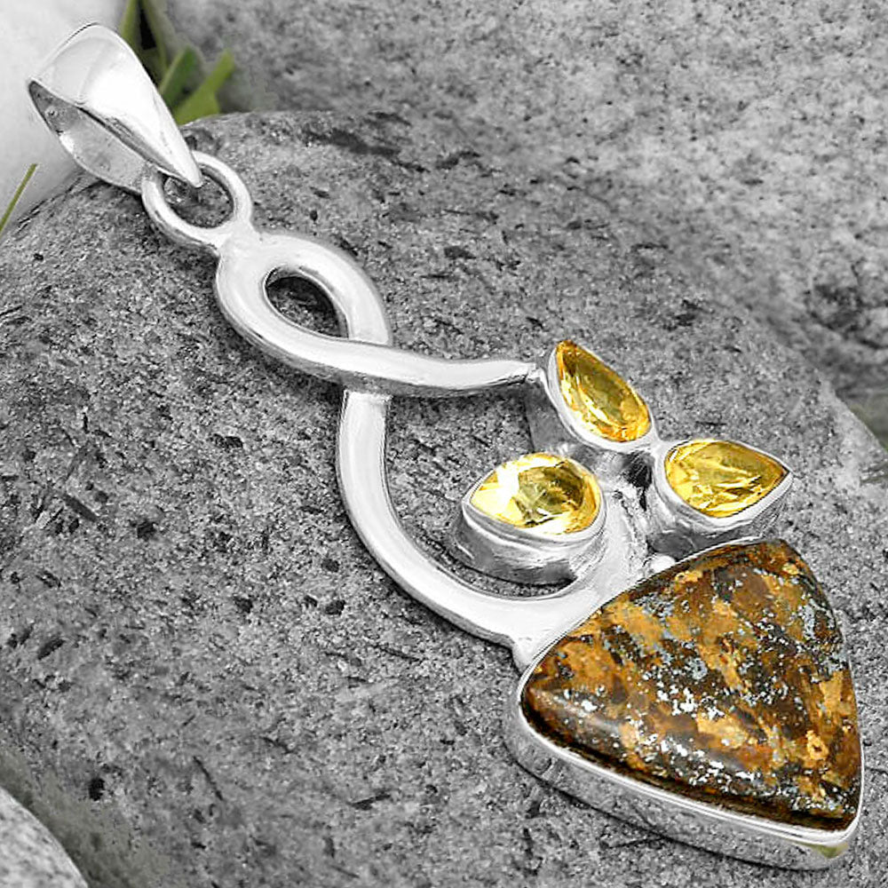 Natural Bronzite & Citrine Pendant P-1118 SDP136261