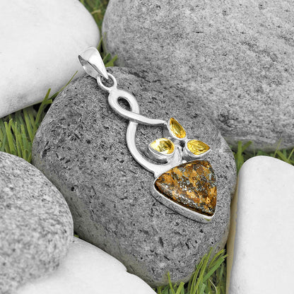 Natural Bronzite & Citrine Pendant P-1118 SDP136261