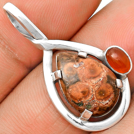 Natural Poppy Jasper & Carnelian Pendant P-1640 SDP136273