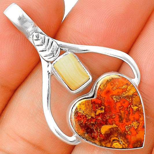 Rare Cady Mountain Agate & Natural Spiny Oyster Shell Pendant P-1166 SDP136364