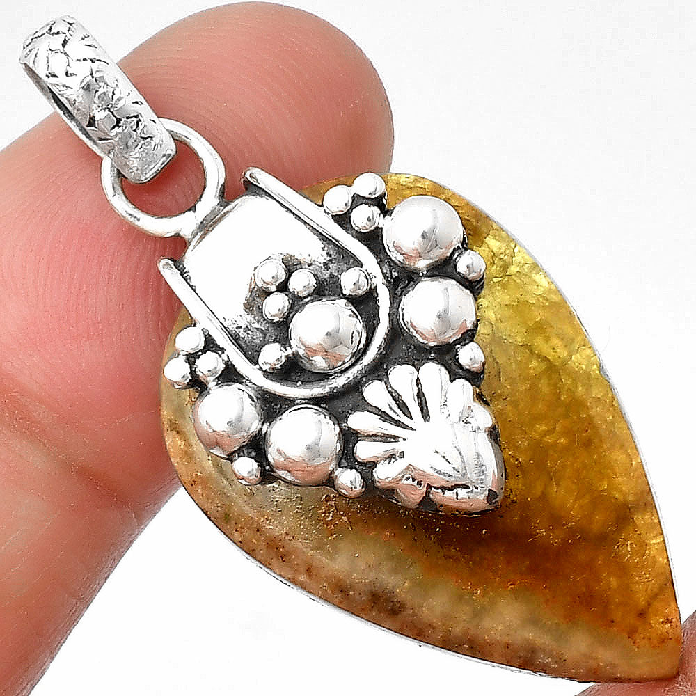 Natural Australian Prehnite Pendant P-1313 SDP136407