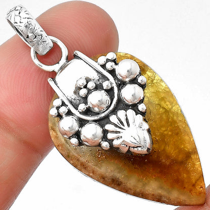 Natural Australian Prehnite Pendant P-1313 SDP136407