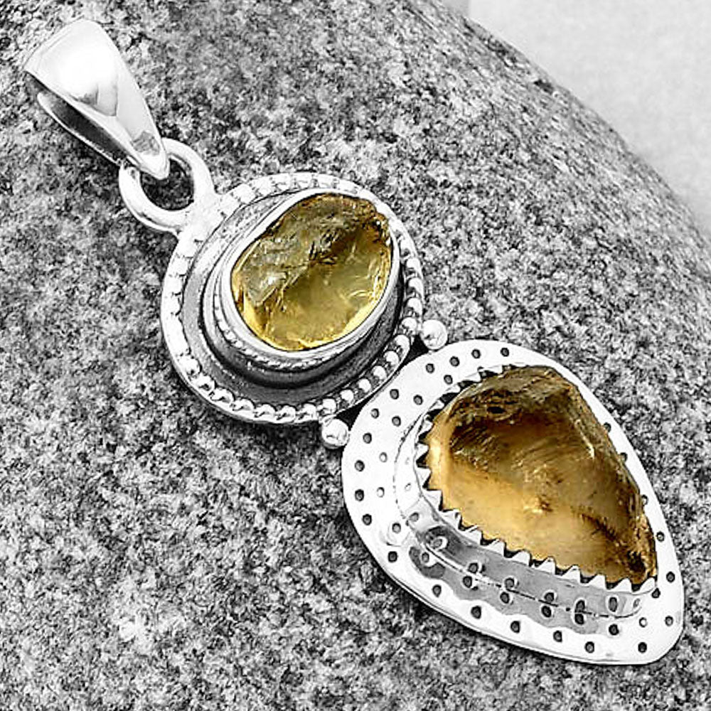 Natural Yellow Scapolite Rough Pendant P-1447 SDP136533