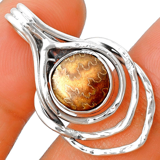 Natural Sutured Ammonite - Madagascar Pendant P-1635 SDP136665