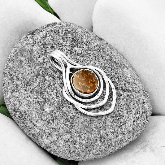 Natural Sutured Ammonite - Madagascar Pendant P-1635 SDP136665