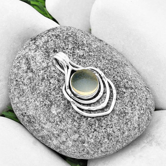 Snow White Druzy Pendant P-1635 SDP136676