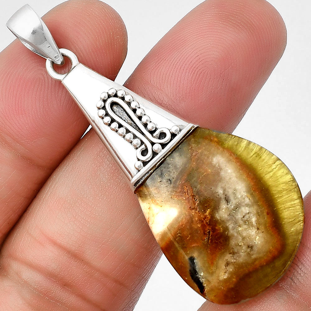 Natural Australian Prehnite Pendant P-1139 SDP136730