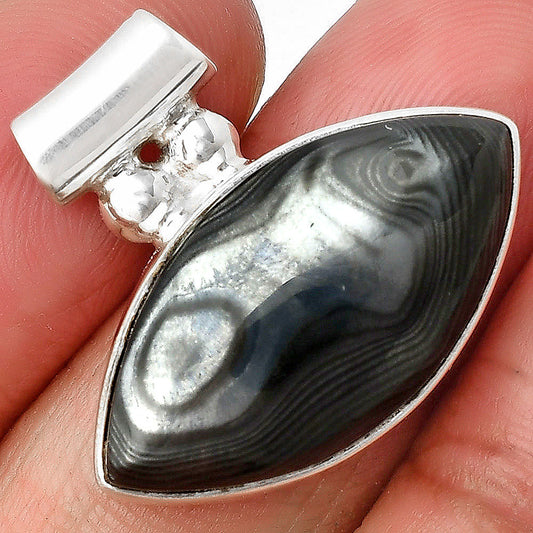 Crown Of Silver Psilomelane - Black Malachite Pendant P-1259 SDP137044