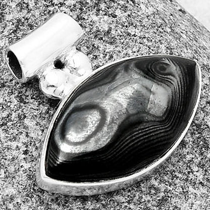 Crown Of Silver Psilomelane - Black Malachite Pendant P-1259 SDP137044