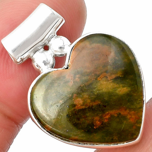 Heart Natural Chrome Chalcedony Pendant P-1259 SDP137056