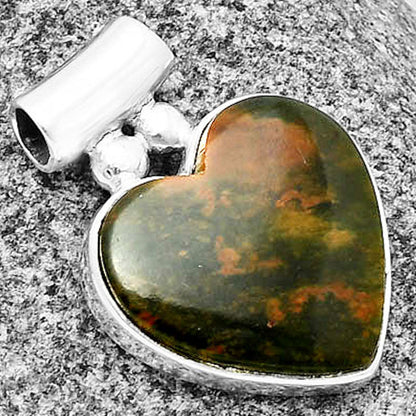 Heart Natural Chrome Chalcedony Pendant P-1259 SDP137056