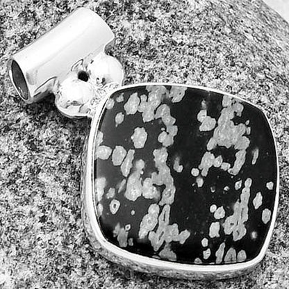 Natural Snow Flake Obsidian Pendant P-1259 SDP137066