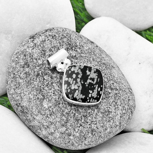Natural Snow Flake Obsidian Pendant P-1259 SDP137066