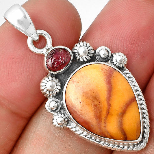 Red Mookaite & Pink Tourmaline Rough Pendant P-1616 SDP137083