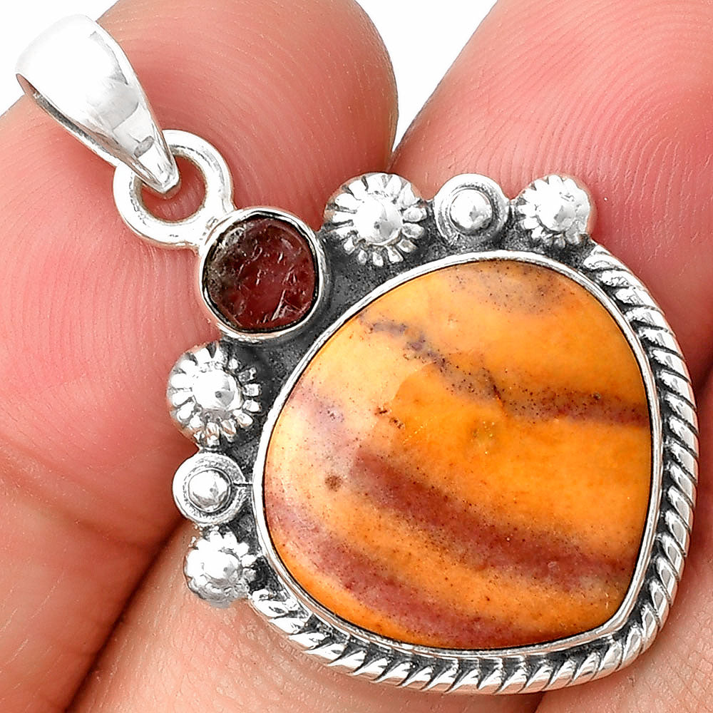 Red Mookaite & Pink Tourmaline Rough Pendant P-1616 SDP137094