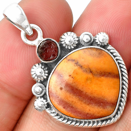 Red Mookaite & Pink Tourmaline Rough Pendant P-1616 SDP137094